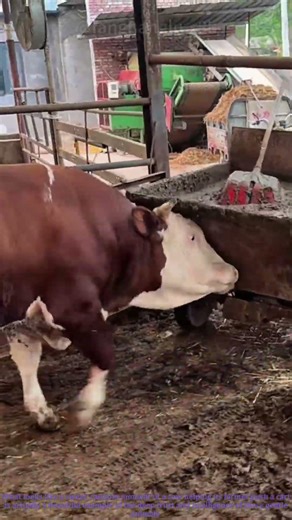 Cow Helps Farmer Push Cart | Wholesome Farm Clip