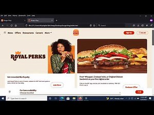 Burger King website mockup - using HTML, CSS, Javascript