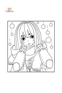 Cool anime girl coloring page ♥ Online and Print for Free!