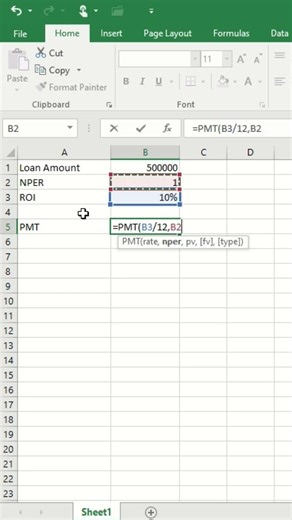 How to find PMT in simple way🤩 #viral #excel #exceltips #learninglens