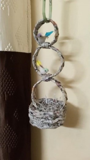 Newspaper bird house | bird nest house with paper | newspaper craft