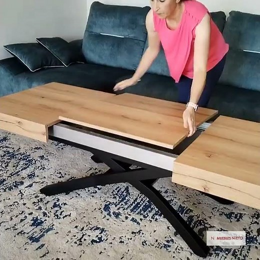 Mesa de Salón Comedor y de Centro elevable y extensible.