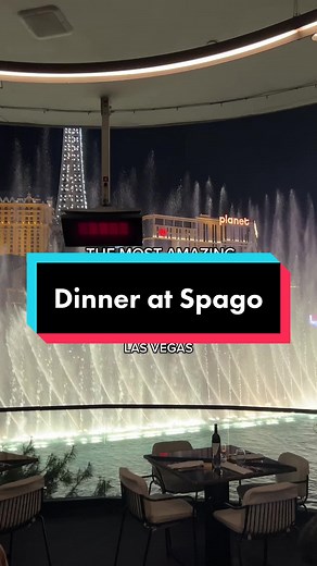 Amazing dinner by the Bellagio Fountains ✨ truly an incredible dinning experience. 10/10 #lasvegas #spago #spagolasvegas #bellagiofountains #christmasvacation