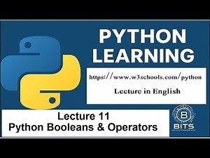 Python Booleans & Operators | Python Learning in English Lecture | W3Schools.com | #programming