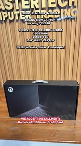 📣🔥💻 CHECKOUT THIS BUDGET FRIENDLY BRAND NEW NINGMEI LAPTOP FOR ONLY ₱13,990 💸 SPECS: NL100P-N50162A | INTEL CELERON N5095 | 16GB RAM | 256GB SSD | 15.6" GREY LAPTOP | FREE: wireless mouse & mousepad ———- we offer HOMECREDIT INSTALLMENT, BILLEASE INSTALLMENT, CREDIT CARD INSTALLMENT #fyp #laptop #affordable #affordablelaptop #intel #ryzen #amd #nvidia #budgetlaptop | MasterTech Computer Trading - CDO