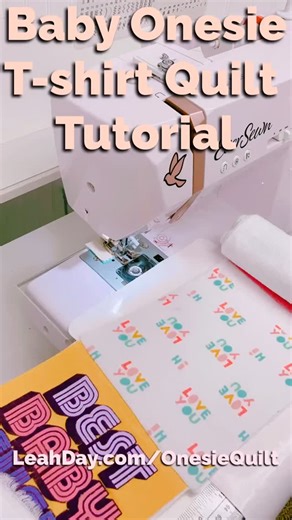 Leah Day on Instagram: "Fast, easy and efficient baby clothes quilt! Come find all the steps and full length, detailed video tutorials at: https://leahday.com/babyonesie #babyclothesquilt #onesiequilt #babyquilt #babyquiltpattern #leahdayquilting #patchwork #icanquilt #quiltingfun #quilting #alwayslearning #quiltingtutorial #quiltinglove #leahday #quiltpattern #freequiltpattern #beginnerquiltpattern #tshirtquilt #tshirtbabyquilt"