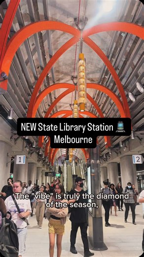 Metro Tunnel project is finally complete and the State Library Station is officially open after 8 years in the works! And I am all for the vibe ✨ Psstt: take the underway pass to enter Melbourne Central so you don’t have to get out and walk! #melbournemetrotunnel #statelibrary #metrotunnel #whatsonmelbourne #melbournelife | Melbournedesigirl