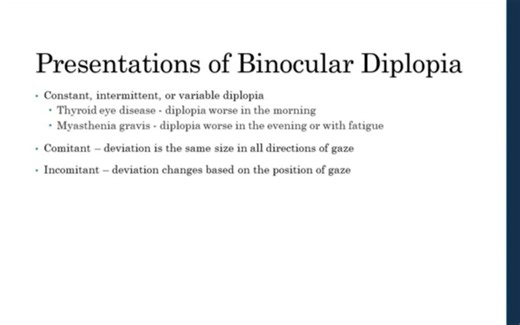 Binocular vs. Monocular Diplopia-双眼复视vs.单眼复视