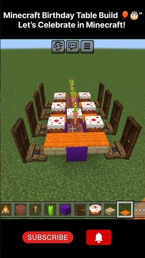 Minecraft Birthday Table🎂 Creative Party Build Idea!#birthdaytable #minecraftshorts#edit #newvideo