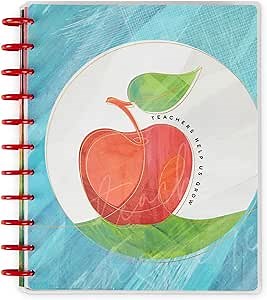 Happy Planner 12-Month Daily Teacher Lesson Planner, Back-to-School Planner for August 2022 to July 2023, Disc-Bound Daily Weekly Monthly Planner, Big Planner, Teacher, 8 ½” x 11”, Painterly Collage