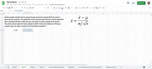 Recent studies indicate that the typical 50 -year-old woman spends  350 per year for personal-care products. The distribution of the amounts spent follows a normal distribution with a standard deviation of  45 per year. We select a random sample of 40 women. The mean amount spent for those sampled is  335 . What is the likelihood of finding a sample mean this large or larger from the specified population? | Numerade