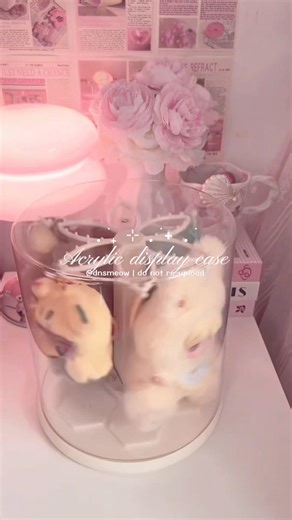 rotating acrylic display case✨ #organizer #acrylic organizer#cute #cutestuff #pinkaesthetic lic
