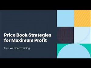 Price Book Strategies for Maximum Profit | Live Webinar Recording 01-15-26