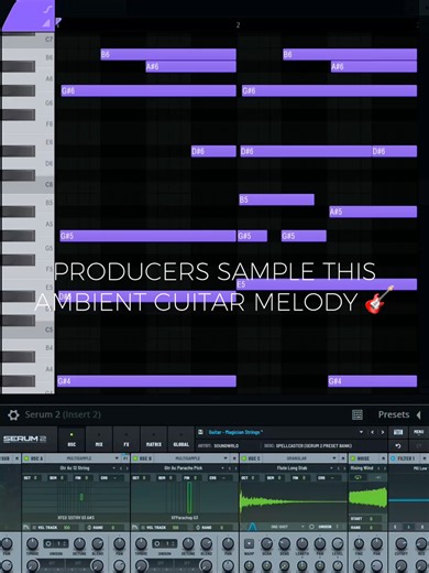 Guitar Trap Melody from Nocturnal (MIDI Kit) | Guitar Preset from Spellcaster (Serum 2 Preset Bank) - Download link in bio 🎸 #guitar #trap #fyp #flstudio #musicproducer #melody #serum2