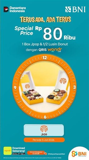Ada terus yang bikin senyum. Salah satunya promo HUT 80 BNI 🍩✨