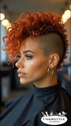 Curly Mohawk hairstyle haircut ✂️💈