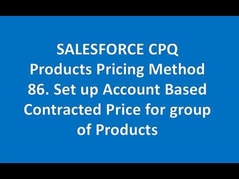 86.16.CPQ Setting up an Account-Based Contracted Price for a group of Products
