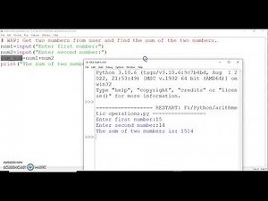 #pythonprogramming #IP class XI Finding sum of two numbers| Input() function in python.