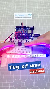 Who Wins This LED Tug of War? 🔴🔵#Arduino #NeoPixel #LEDGame #DIYProject #TwoPlayerGame #MakersProject #ButtonGame #ArduinoFun #STEMEducation #TechChallenge | SunFounder OpenSource