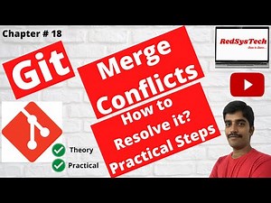 #18 Git Merge|Merge conflict|Git merge conflict tutorial|Github merge conflict|Git|Github|RedSysTech