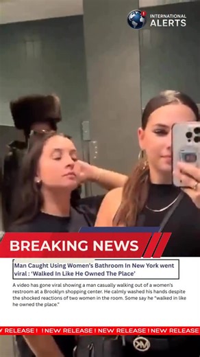 International Alerts on Instagram: "A New York City influencer has gone viral after being surprised by a male presence in a female-only restroom recently. “What the heck Brooklyn” was included in the footage, posted to TikTok on Friday, and it’s since spread beyond the platform. The video, which showed @maria_violet_b filming herself and a pal in front of a mirror, caused some level of shock when a man, outfitted in traditional Orthodox Jewish dress, exited a stall, seemingly totally unaware tha
