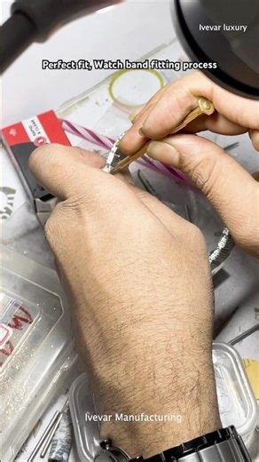 Precision watch band fitting factory process￼ #factorydirect #icedoutwatch #usa #watchmanufacturer