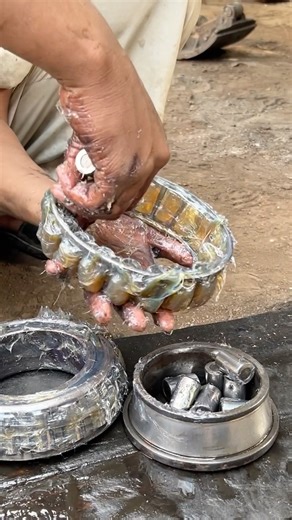 Truck wheel Bearing Grease #grease #bearing #shorts