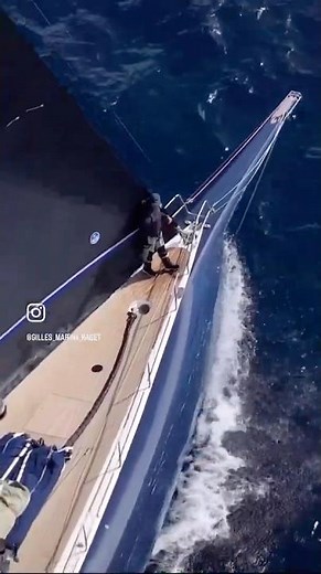 Drone view of the super maxi yacht Magic Carpet E