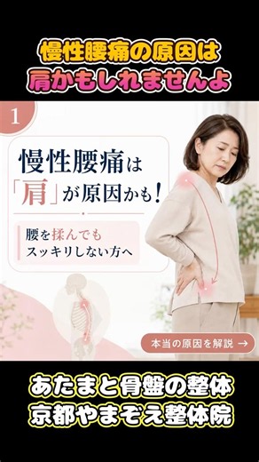 慢性腰痛は肩が原因！腰を揉んでも良くならない理由をあたまと骨盤の整体師が解説｜京都やまぞえ整体院 #京都整体 #やまぞえ整体院