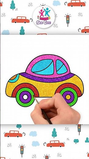 Cara menggambar mobil 🚗✏️ #shorts #howtodraw #mewarnai
