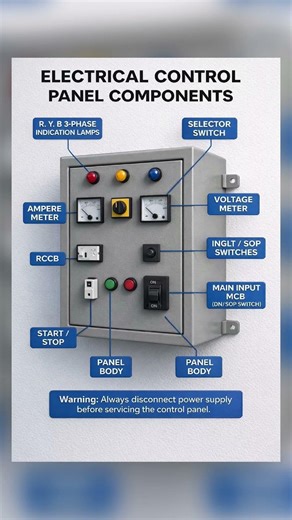 Electrical control panel Components ☠️💡💡⚠️⚠️⚡⚡💡💡☠️⚠️⚡