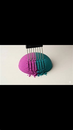 Satisfying Two-Color Sand Rake (No Talking)#ASMR#KineticSand#OddlySatisfying#NoTalkingASMR