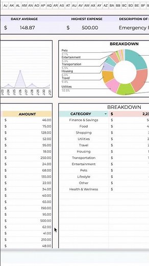 💸 Monthly Expense Tracker, Google Sheets & Excel 🔗Link in bio! #expensetracker #budgetplanner #fyp