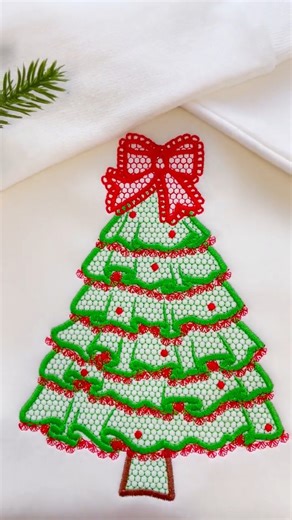 Festive Lace Christmas Tree Bow https://artapli.shop/products/festive-christmas-tree-with-bow-awesome-lace-effect-and-ruffle-machine-embroidery-designs-for-hoop-5x7-6x10-8x8-sweet-home-decoration ✅ Sizes from 5.0 up to 8.5 inches. ✅ Formats: PES, DST, EXP, VIP, HUS, XXX, JEF, VP3 ✅ Instant download. Digital file. #christmasembroidery #christmastreedesign #laceembroidery #holidaydecor #christmasstitching | Artapli