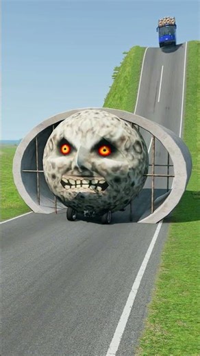 Long Capsule Buses vs Drain Pipe - BeamNG.drive