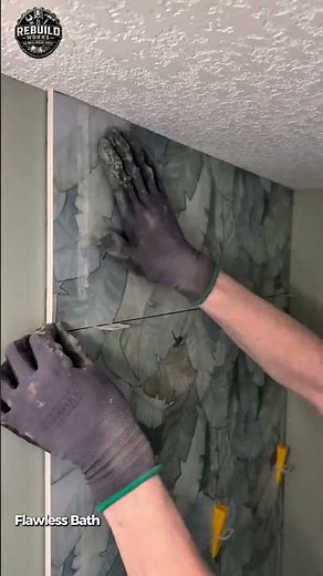 Perfect Wall Tile Installation Process 🏠✨ #TileWork #HomeImprovement