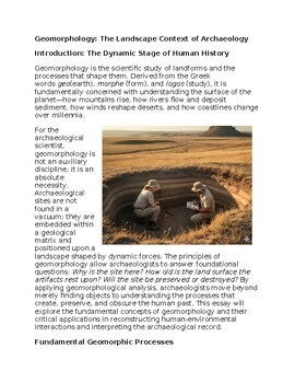 Geomorphology Archaeology Worksheet Classwork, Homework or Sub Plans