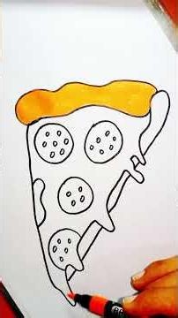 How to Draw a Pizza Slice #Shorts #PizzaDrawing #FoodArt