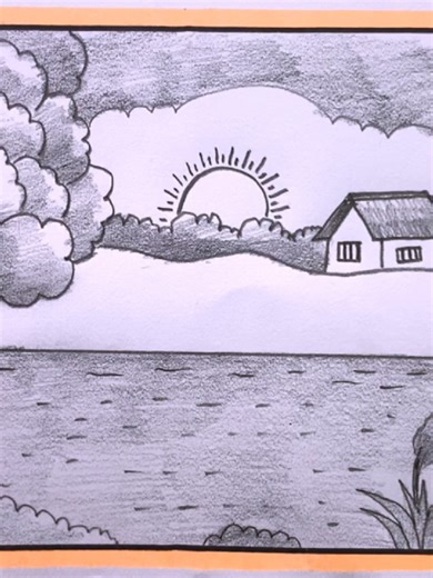 How To Draw Riverside Scenery Step By Step/Scenery Drawing Easy #drawing #pencildrawing #easydrawing #art #abcdrawing