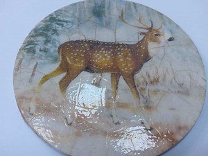 How to use 2 steps Transparent Fineline Crackle Varnish https://aistcraft.com/crackle-varnishes-crackle-pastes/1565-fineline-crackle-varnish-2x70-ml.html #decoupage #christmasdecor #crackle | Aistcraft Decoupage Paper