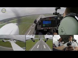 Lufthansa Group Training (EFA) DA42 showing AMAZING Glass Cockpit during Takeoff! [AirClips]