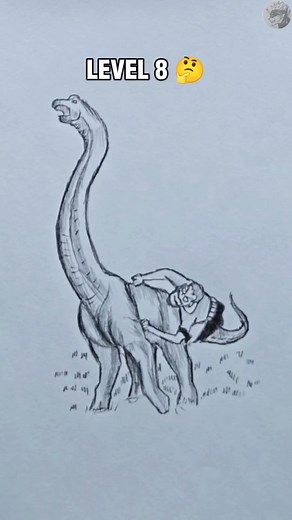 Drawing Dinosaur in different level Part 2 #fbreels #fyp #drawing #sketch #howtodraw #dinosaurdrawing | Pansy Art