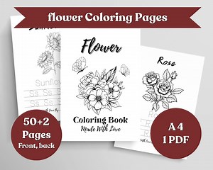 Flower ABC Coloring Book: 50 Vocabulary Pages (digital Download) - Etsy