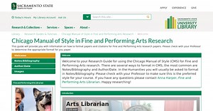 Research Guides: Chicago Manual of Style Guide for Fine and Performing Arts Research: Author/Date