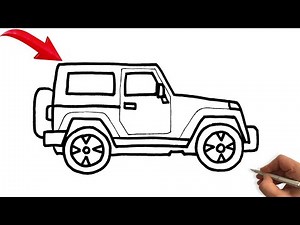 How to Draw a Jeep Easy Step by Step – How to Draw a Car Easy