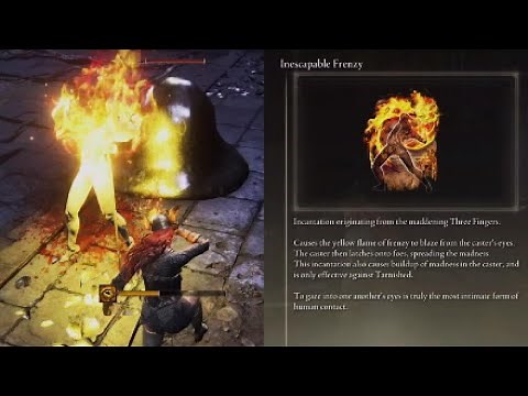 Elden Ring Inescapable Frenzy Spell Location and Demonstration Madness Incantation