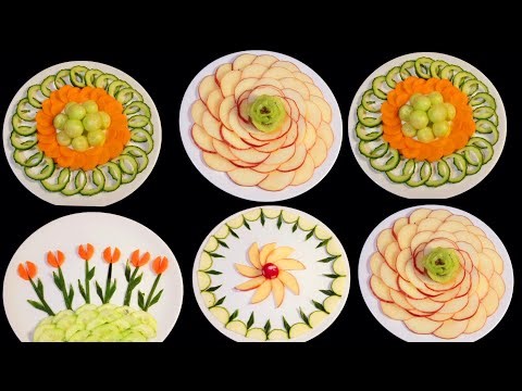 Eye Catching Vegetable Salad Plating|Top 4 Salad Decoration Ideas /Fruits Platter|Salad Recipe|Easy