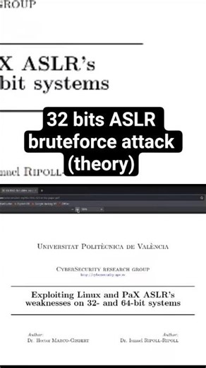 Theory behind 32 bits #ASLR #bruteforce #attacks #pwn #binaryexploitation #32bit #ctf #vulnerability