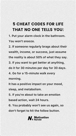 5 Cheat Codes for Life That No One Tells You 💡 #motivation #mindset #shorts