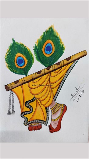 Lord Krishna feet drawing|#krishna #art #drawing #artist #ashuart #sketch #painting #